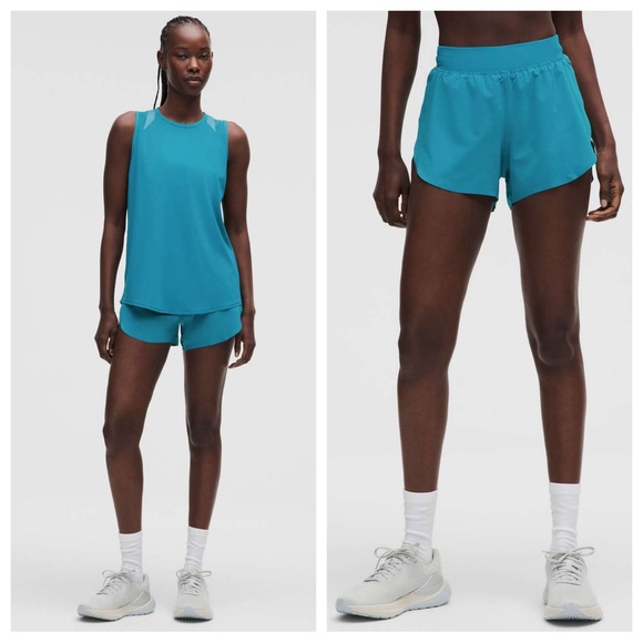 Lululemon Athletica Fast and Free High Rise Split Short 3” in Hawaiian Blue